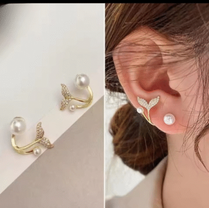 Korean Golden Butterfly Stud Earrings for Women – Trendy Jewelry
