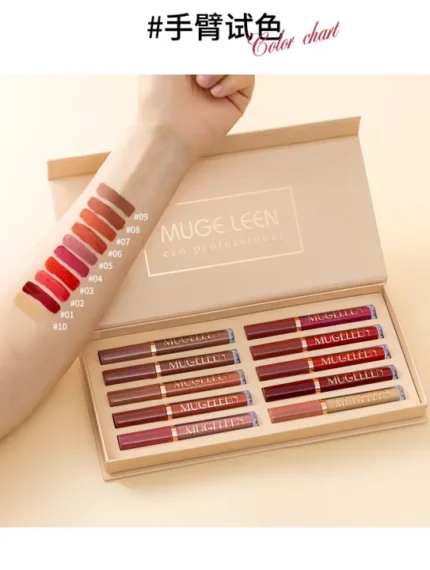 Mugeleen 12-Color Lip Gloss Set – Long-Lasting Shine