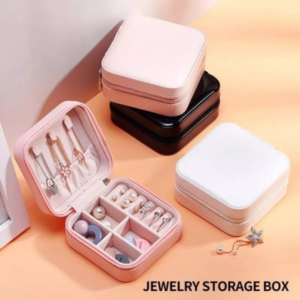Travel Leather Jewelry Organizer Box – Portable Zipper Case for Women - Image 6